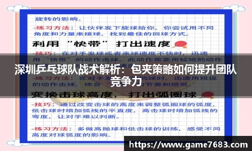 深圳乒乓球队战术解析：包夹策略如何提升团队竞争力